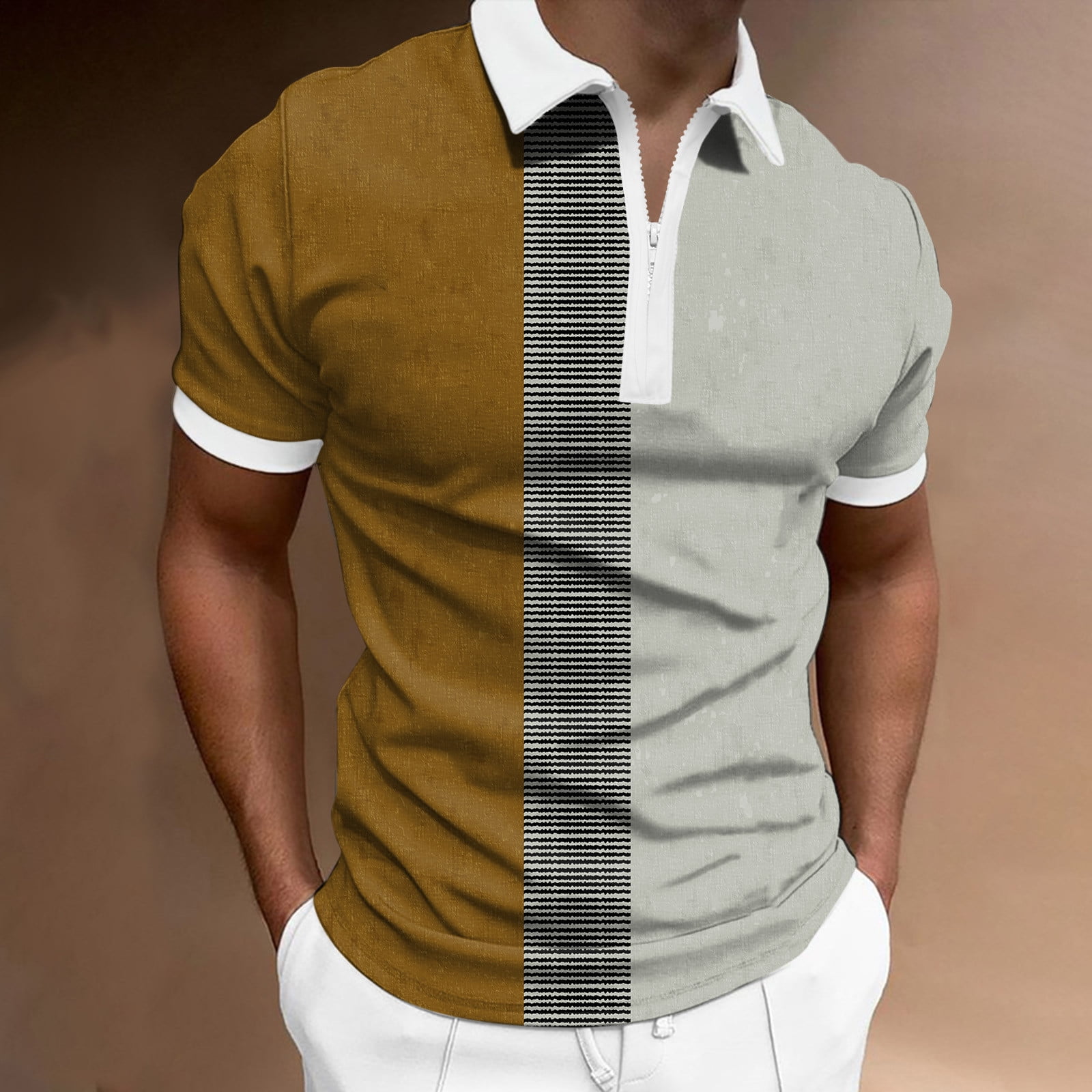 adviicd Mens Dress Shirts Mens Polo Shirts Short Sleeve Casual