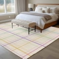 thumbnail image 4 of Colorful Geometric Plaid Area Rugs 5'x7', Washable Small Throw Rugs for Laundry Room Playroom, Simple Vintage Grid Beige Indoor Outdoor Rug Non-Slip Low Pile Carpet Runner Reversible Floor Mats, 4 of 8