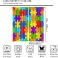 thumbnail image 2 of Puzzle Kitchen Curtains, Colorful Puzzle Pieces Fractal Children Hobby Activity Leisure Toys Cartoon Image, Window Drapes Set 2 Panels,63x72 Inches, 2 of 8