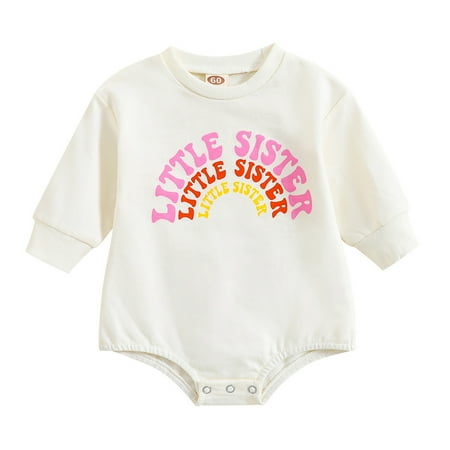 

JIKNTTR Newborn Baby Clothes Soft Bodysuit Toddler Boys Girls Long Sleeve Letter Prints Newborn Rompers Jumpsuits Clothes Casual Comfortable Toddler Playsuits