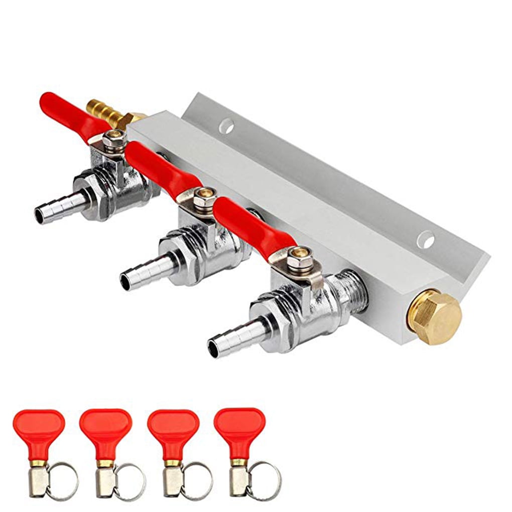 Beer Brewing Pressure Reducer 1//4/" Manifold Distribution CO2 Splitter Muti-Way