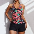thumbnail image 4 of EQWLJWE Tankini Swimsuits for Women Two Piece Bathing Suits Floral Print Tank Top with Boyshorts Tummy Control Swimming Suits, 4 of 4