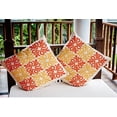thumbnail image 3 of 20"x20" Square Simply Daisy Tiki Square Poly Indoor/Outdoor Pillow, Bright Orange Qty 1, 3 of 5