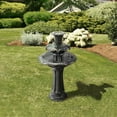 thumbnail image 2 of Teamson Home Fontaine d'Eau Extérieure Fleur de Lys Pierre Cascade à 3 Niveaux Gris, 2 of 6
