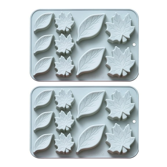 Rekidool 20 Cavities Leaf Shape Candy and Chocolate Silicone Molds, 4 Different Shaped, Reusable, Non Stick, Flexible, 2 Count