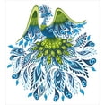 thumbnail image 3 of Peacock Duvet Cover Set, Abstract Exotic Bird with Long Tail and Wings Floral Swirled Leaves, Decorative 2 Piece Bedding Set with 1 Pillow Shams, Twin Size, Blue Green, by Ambesonne, 3 of 3