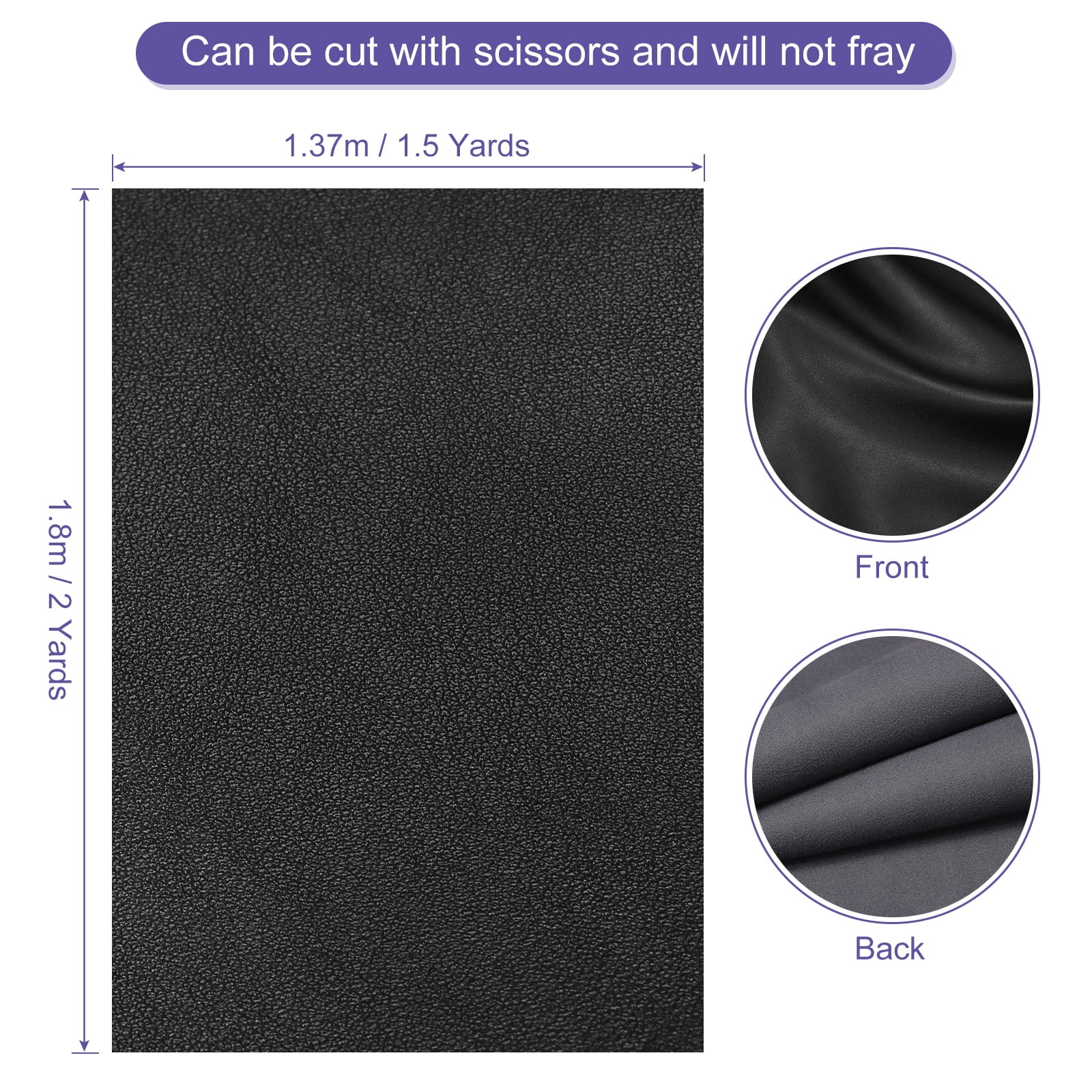 Faux Leather 2 Yards Length 1.2mm Thick PU Leather for Sofa Bags DIY Crafts