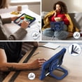 thumbnail image 3 of SaniMore Case for iPad 6th Generation 9.7 inch 2017 2018, iPad Air 2 Gen, Shockproof Bumper Shoulder Strap 360° Rotating Handle Bracket + Pencil Holder Tri-layer Hybird Anti-drop Kids Shell,Black+Navy, 3 of 8