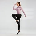 thumbnail image 4 of JANDEL Women's Spring Full Zip Running Track Jacket, Long Sleeve Slim Fitness, Soft Handfeel Sports Jacket Pink L, 4 of 12