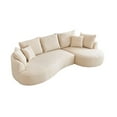 thumbnail image 5 of Trilenars 122.8" Curved Sofa, Living Room Sofa Couch Chaise, Modular Sectional Sofa Couch, Mid Century Upholstered Couch For Office, Apartment, Home, Studio, Living Room, Left Hand Facing , 5 of 6