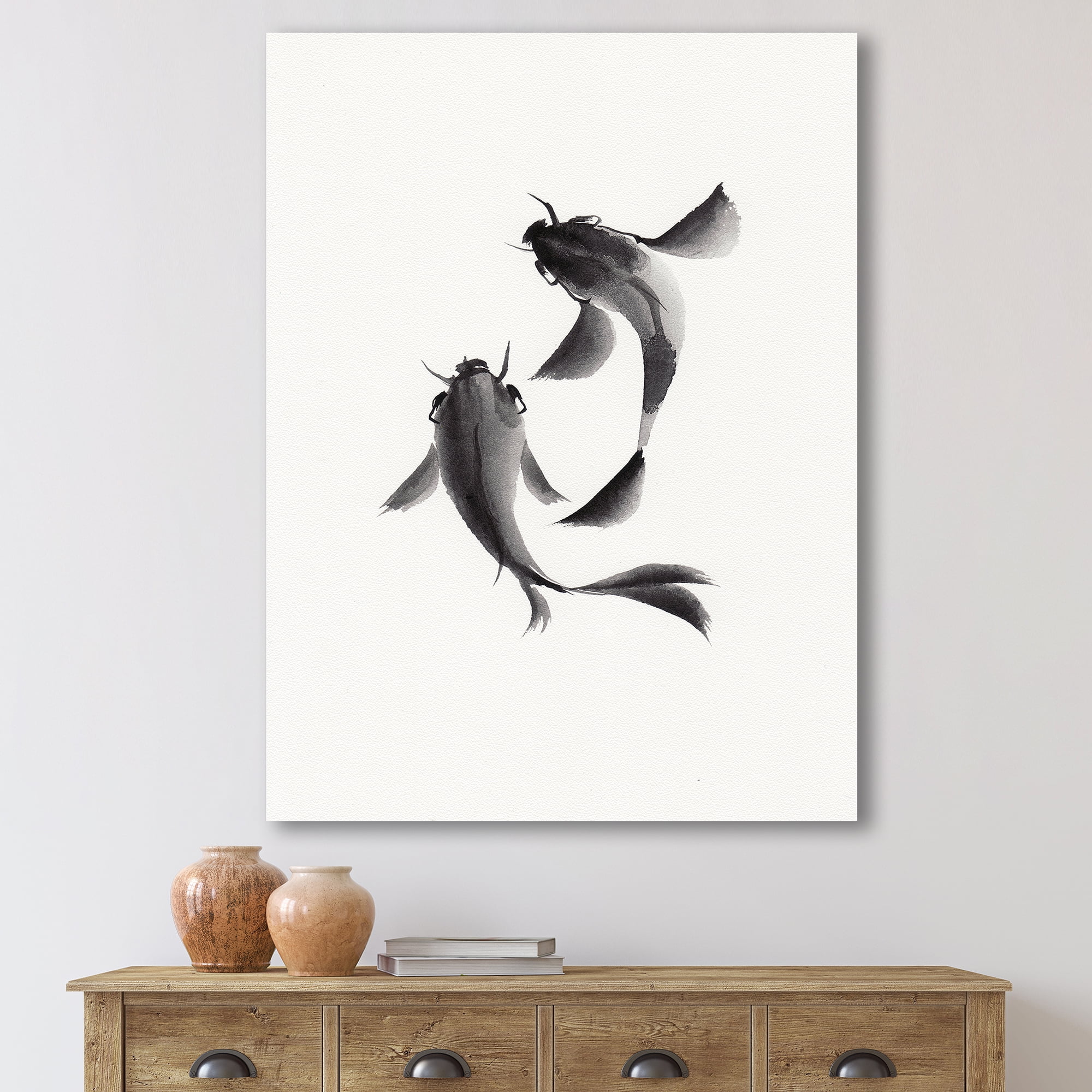 Vintage Fishing Decor Black White Canvas Prints Wall Art - Painting Pr –  UnixCanvas