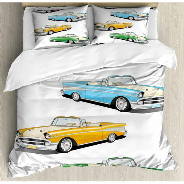Manly Duvet Cover Set Arrangement Of Four Classic Car Roadsters Old Fashioned Transportation Ilration Decorative Bedding With Pillow Shams Multicolor By Ambesonne Com - Old Fashioned Car Bedding Manly Duvet Cover Set Arrangement Of Four Classic Car Roadsters Old Fashioned Transportation Ilration Decorative Bedding With Pillow Shams Multicolor By Ambesonne Com - Old Fashioned Car Bedding