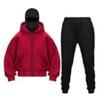 thumbnail image 1 of pstuiky camisas de manga larga para hombre, Conjunto de sudadera y pantalón deportivo de manga larga con capucha y cremallera de color liso para hombre camisetas de hombre xxl, 1 of 2
