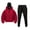 Red, variant on Balaclava Hoodie Zipper, Winter Hoodies for Men Double Layer Hooded Sweatshirt Fleece Zip Jacket with Sweatsuit Running Sport Pants Outfits for Men Dark Gray L(L)
