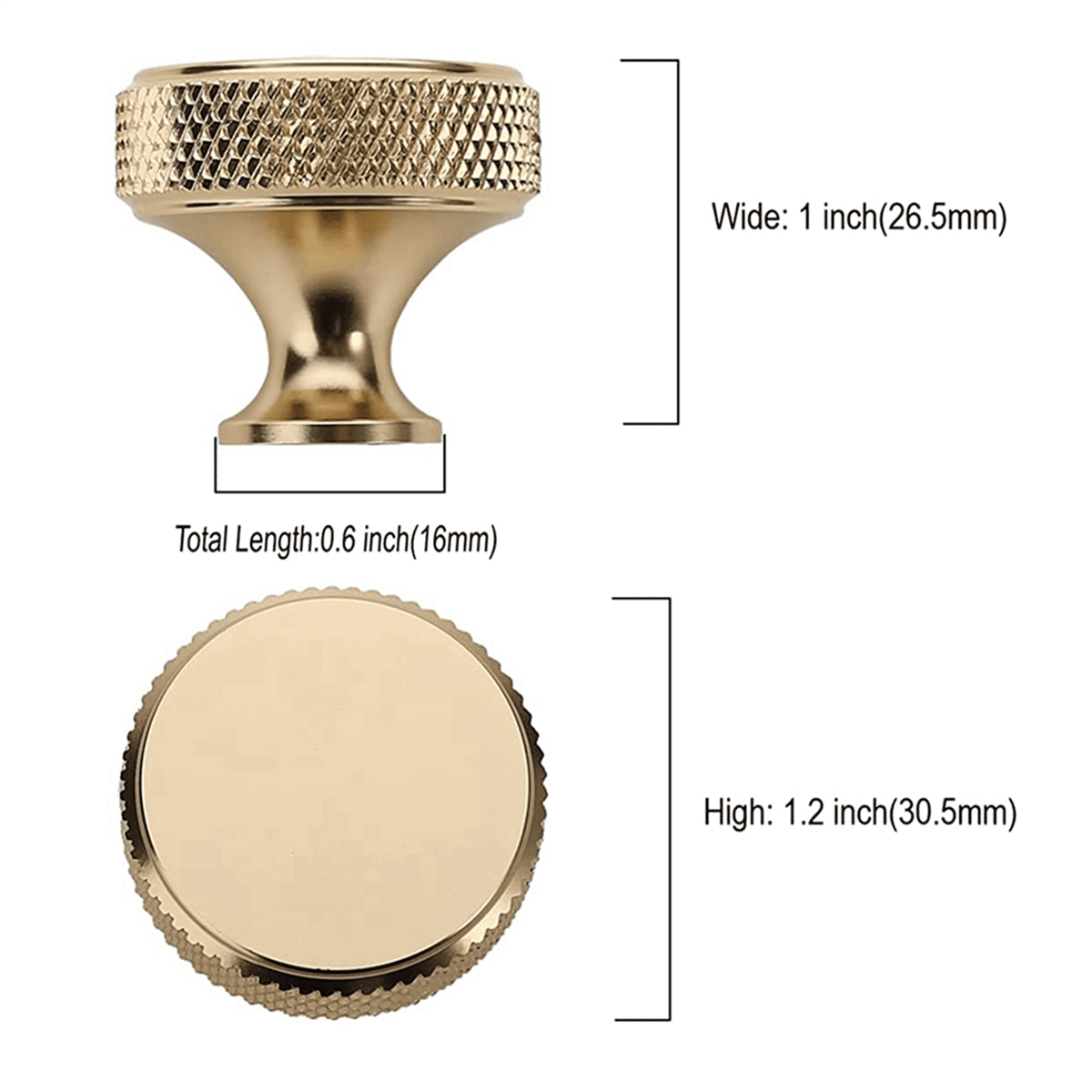 30 Pack Champagne Bronze Knurled Cabinet Knobs Round Kitchen Cabinet Pulls for Drawer Dresser, Cupboard and Wardrobe