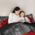 thumbnail image 6 of Feelyou Red Rose Flower Bedding Comforter Set for Couple, Romantic Flower Floral Twin Comforter Sets, Happy Valentine's Day Reversible Bedding Set, Ultra Soft Bedroom Decor, 2-Piece, 6 of 9