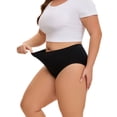 thumbnail image 4 of INNERSY Women's Plus Size High Cut Cotton Underwear High Waist Panties 4 Pack(3XL,Black), 4 of 7