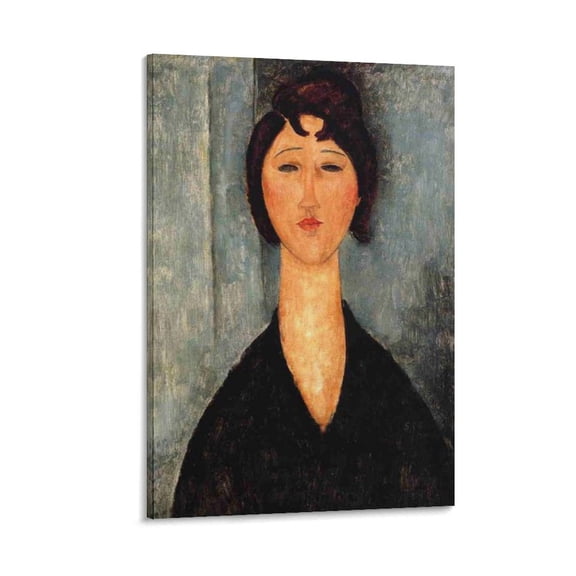 Amedeo Modigliani Print Painting Portrait of A Young Woman Canvas Art Poster and Wall Art Picture Print Modern Family bedroom Decor Posters 12x18inch(30x45cm)