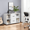 thumbnail image 4 of Alden Design Mobile Vintage File Cabinet with 2-Drawer for Home and Office, White, 4 of 7