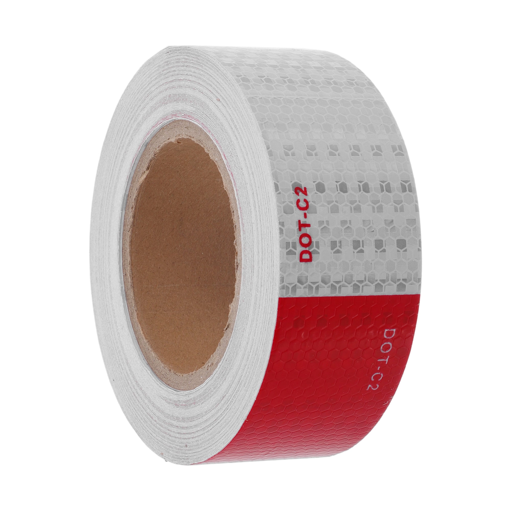 Unique Bargains Reflective Tape 82.02ft x 1.97" Argyle Warning Safety Adhesive Tape Outdoor Reflector for Cars Trucks Red,White 1 Pc