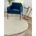 thumbnail image 5 of Unique Loom Solid Shag Collection Area Rug (6' 1" Round Pure Ivory), 5 of 7