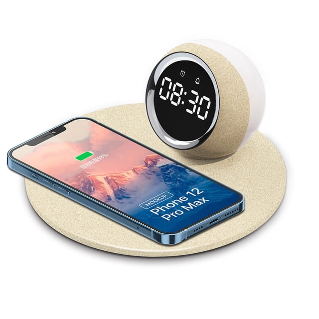 Cell Phone Wireless Chargers,3 In 1 Multi-function Clock Alarm Wireless Charger Lamp Wireless Charger 15W Fast Wireless Charger, 3 Level Dimmable Touch Table Lamp,Gift Ideas for Families Friend