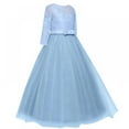 thumbnail image 5 of XBASW Flower Girl Princess Dresses 4/3 Sleeves Party Dress Spring Fall Tulle Gowns Christmas Dresses for Toddler Kids Teen 14-14Y, 5 of 9
