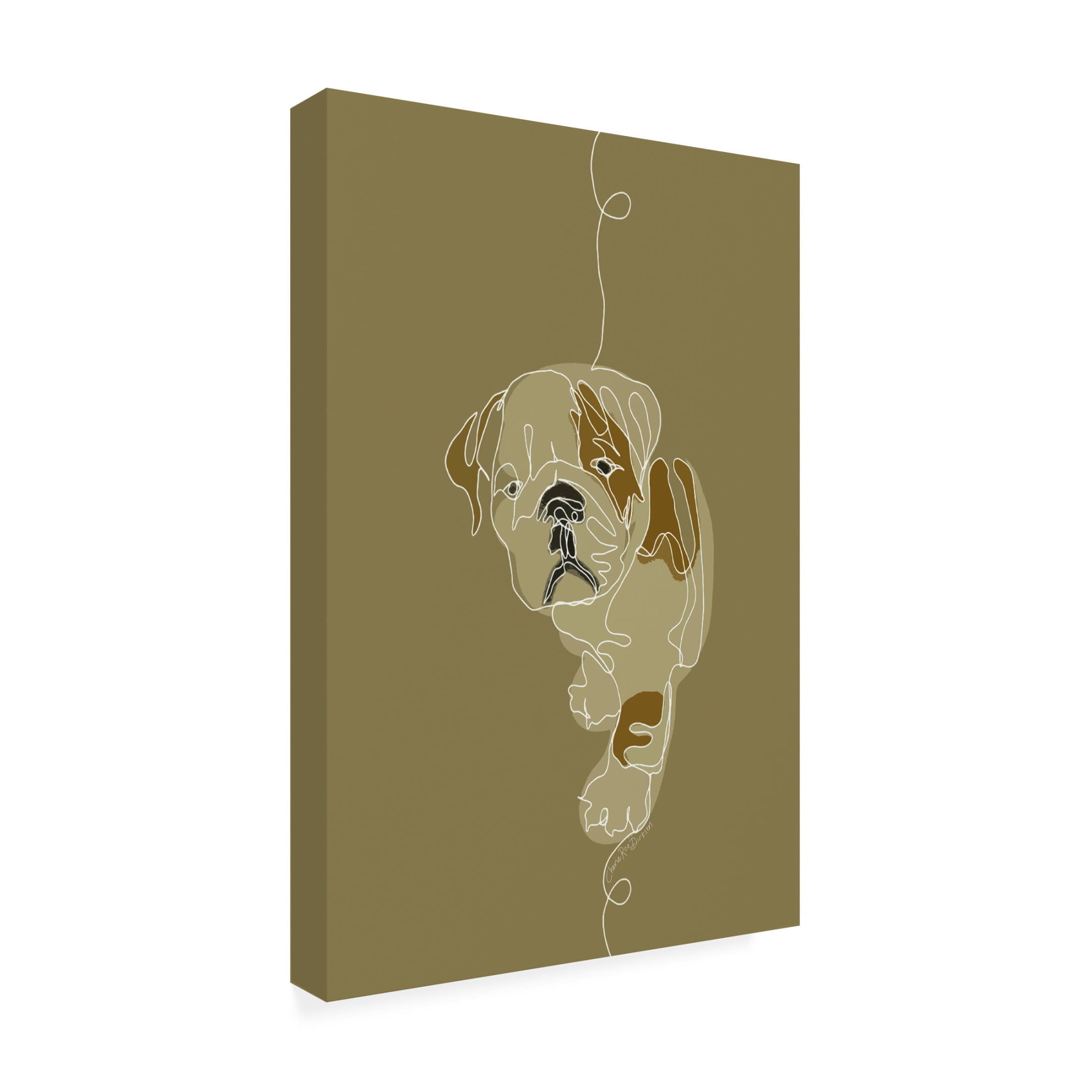 Canvas Wall Art - Cherie Roe Dirksen 'Curious Bulldog' Wall Art for Living Room, Bedroom, or Office Décor by Trademark Fine Art - 30 x 47 Inches