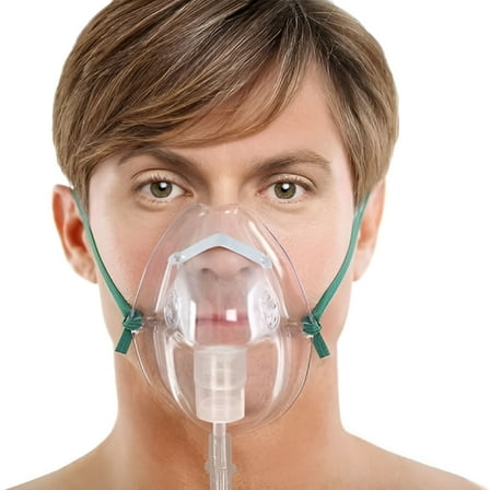 XIRQI Adult Oxygen Mask with Tube & Adjustable Elastic Strap (Adult)