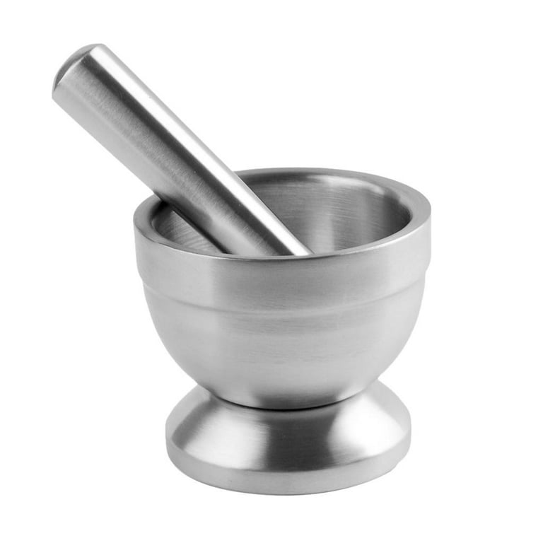 StainlessLUX 75551 Large Brushed Stainless Steel Mortar and Pestle Set –  StainlessLUX, Inc.