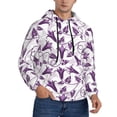 thumbnail image 2 of Salouo Violets Flowers Pattern Men's Fall Hoodie Sweatshirt,Sport Hoodie with Pockets for Men Pullover Casual Hooded Sweatshirt-X-Large, 2 of 7
