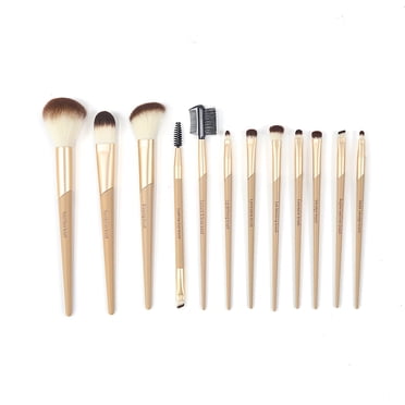 Walmart 12 Piece Face & Eye Makeup & Cosmetic Brush Set, Gold
