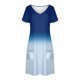thumbnail image 4 of Vestido Corto de Verano Moda Gradiente Corto de Manga en V Cuello Vestido Casual, Poliéster Ligero de Verano, Lavado de Manos, 4 of 9