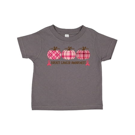 

Inktastic Breast Cancer Awareness Pink Plaid Pumpkins Gift Toddler Boy or Toddler Girl T-Shirt
