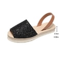 thumbnail image 6 of Samdudou Elevated Sandals for Women Open Toe Sparkly Glitter Wide Band Slingback Strap Classic Woven Espadrille Flatform Shoes Vacation Resort Wear, 6 of 9