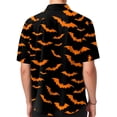 thumbnail image 6 of WTOBBY Men's Graphic Short Sleeve Shirt Casual Loose Fit Halloween Print Party Wear Cotton Blend Crew Neck Tee Holiday Celebration Costume Top,Saffron 2XL, 6 of 6