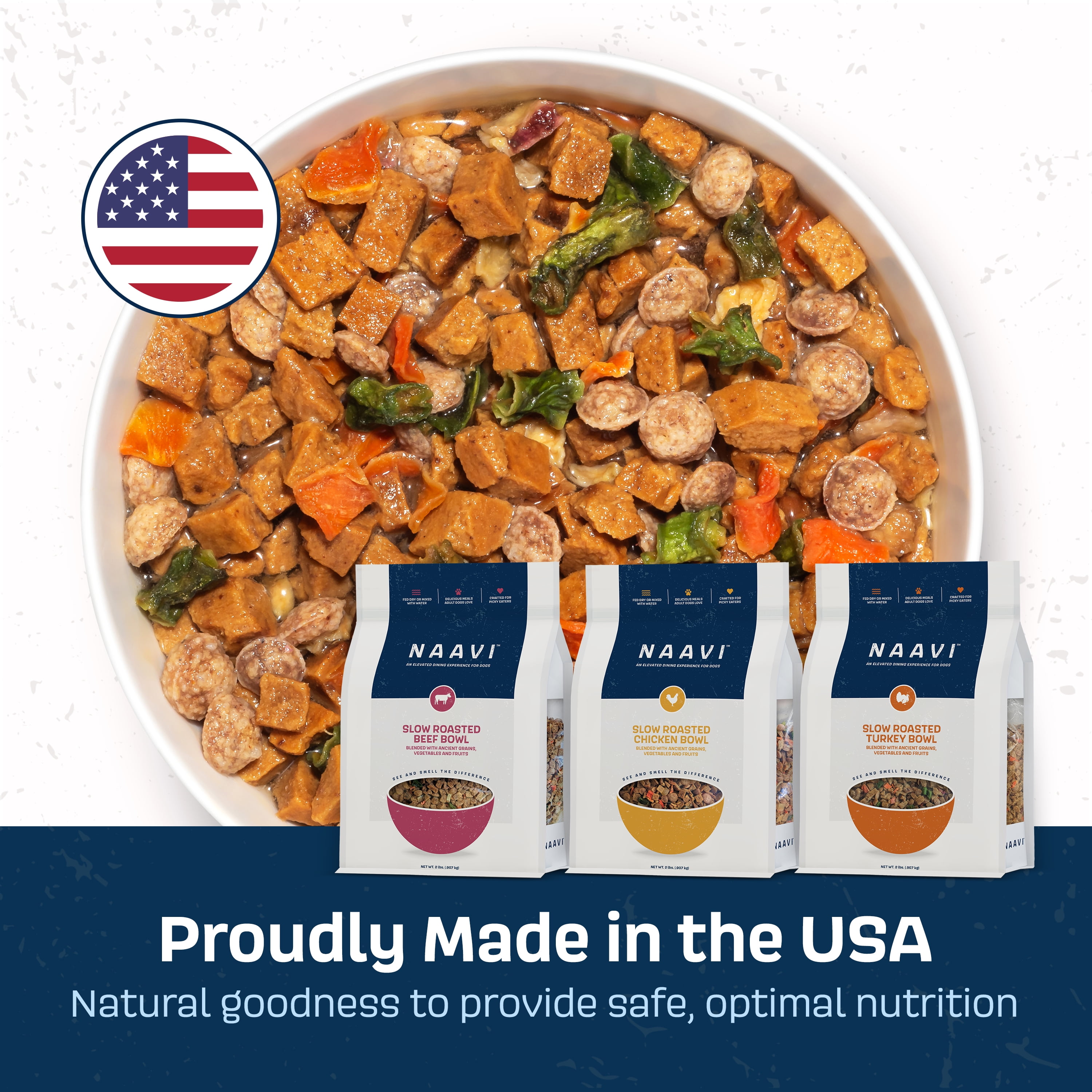 Naavi Slow-Roasted Turkey Bowl Dry Dog Food, 2 lb Bag