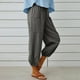 thumbnail image 4 of ICHUANYI ClearanceFashion Women Summer Casual Loose Cotton And Linen Pocket Solid Trousers Pants(Dark Gray, L) ICHUANYI WER20232080504478, 4 of 7