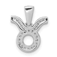 thumbnail image 3 of 14k White Gold Diamond Taurus Zodiac Pendant Charm, 3 of 4