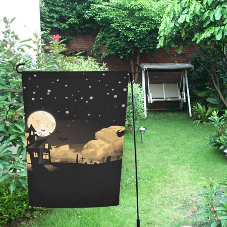 MYPOP Halloween Moon Garden Flag Outdoor Flag Decoration 12x18 inches