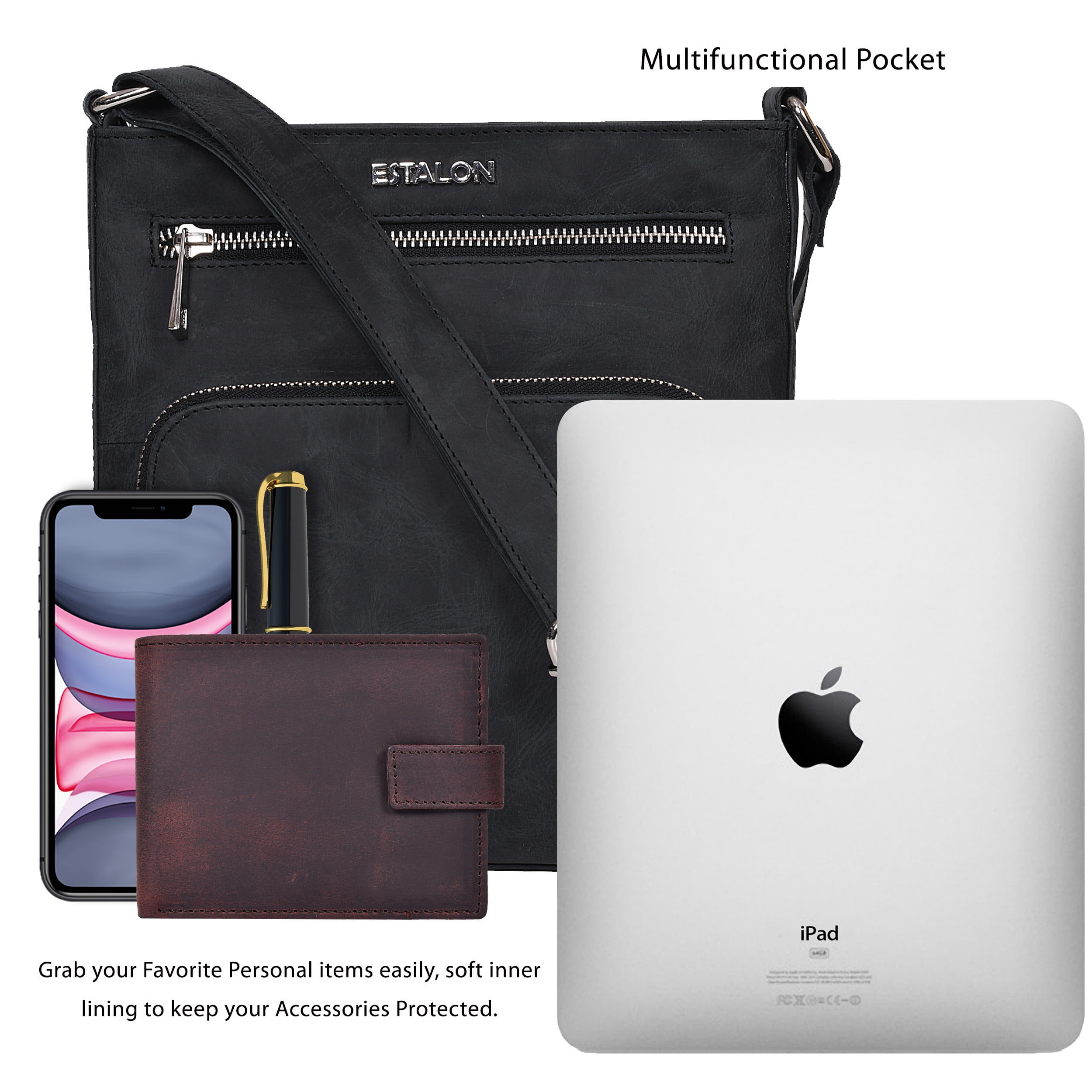 Estalon leather messenger bag hot sale