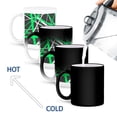 thumbnail image 4 of 3drose, Lines of Green and White Geometric Pattern on Grey, 11oz Magic Transforming Mug, 4 of 7