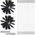 thumbnail image 1 of Chimney Cleaning Kit with 15 Flexible Rods (410mm) 2 Brush Heads, Compatible with 150mm Pipes for Fireplace, Dryer Vent, Wood Stove, 1 of 5