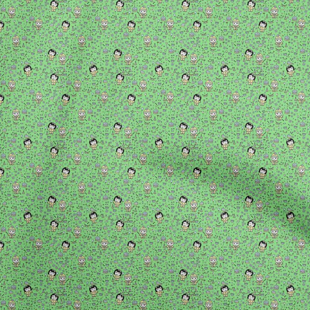 oneOone Cotton Flex Pear Green Fabric Random Craft Projects Decor Fabric Printed By The Yard 40 Inch Wide
