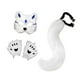 thumbnail image 4 of Máscara de animal y conjunto de cola para cosplay, linda máscara de gato para Halloween, baile de graduación, carnaval. Chip azul blanco, 4 of 9