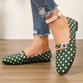 thumbnail image 2 of LTTVQM Womens Mary Jane Shoes Square Toe Polka Dot Slip-On Buckle Strap Elegant Ballet Flats Soft Breathable Arch Support Wedding Flat Shoes Green 40(US-8), 2 of 5