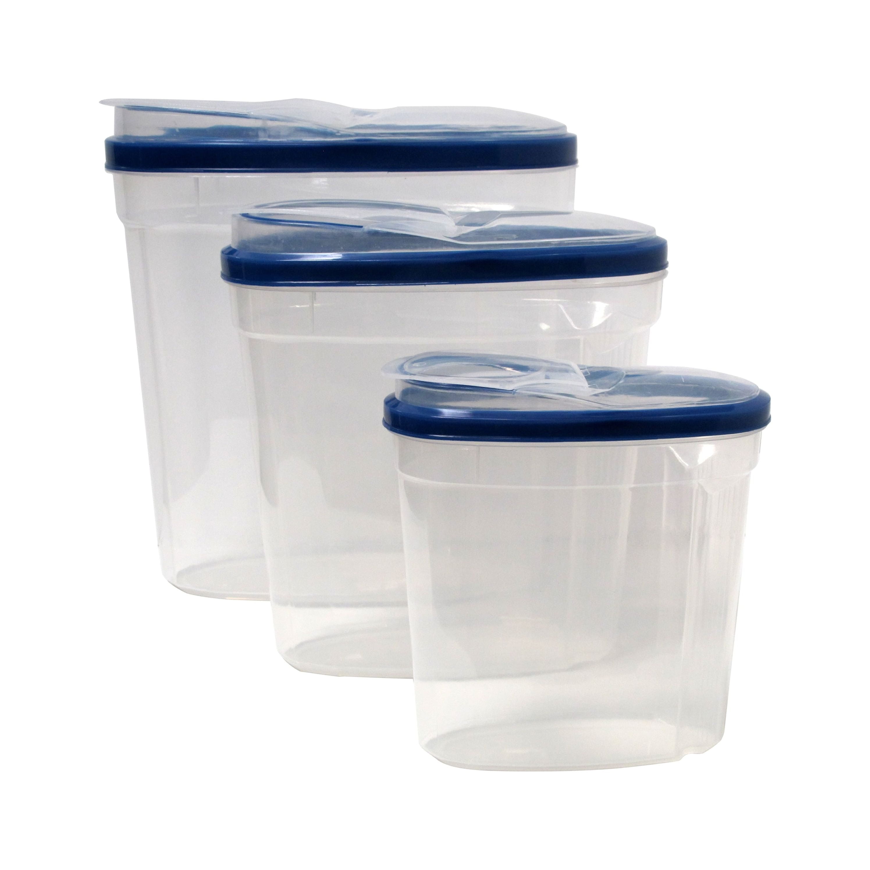3 Piece Plastic Cereal Dispenser Dry Food Storage Container Set, Blue, 3 PC  - Ralphs