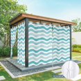 thumbnail image 2 of Outdoor Curtains for Patio Waterproof, Geometric Striped Pattern Grommet Gazebo Curtains Drapes for Porch, Pergola,Backyard,Outside, 2 Privacy Panels 54 x 84 Inch, Aqua White Wave Pattern, 2 of 9