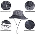 thumbnail image 4 of Sombrero de ala ancha transpirable impermeable al aire libre UPF 50+ protección solar Meshi sombrero para el sol para viajes pesca, 4 of 7