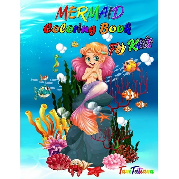 Mermaid Coloring Book for Kids: Mermaid Coloring Pages, Ages 4-8, Stress Relieving and Relaxing Coloring Book with Gorge, (Paperback)